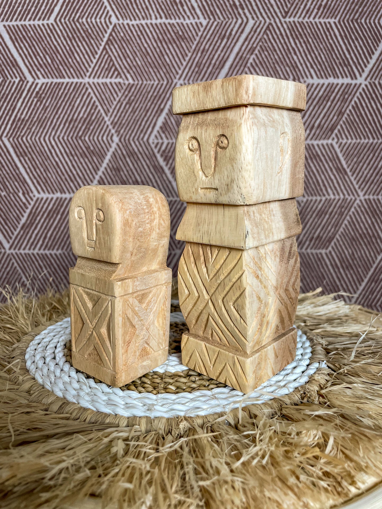 Set houten stonemen beeldjes