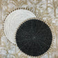 Placemat met schelpenrand (zwart)