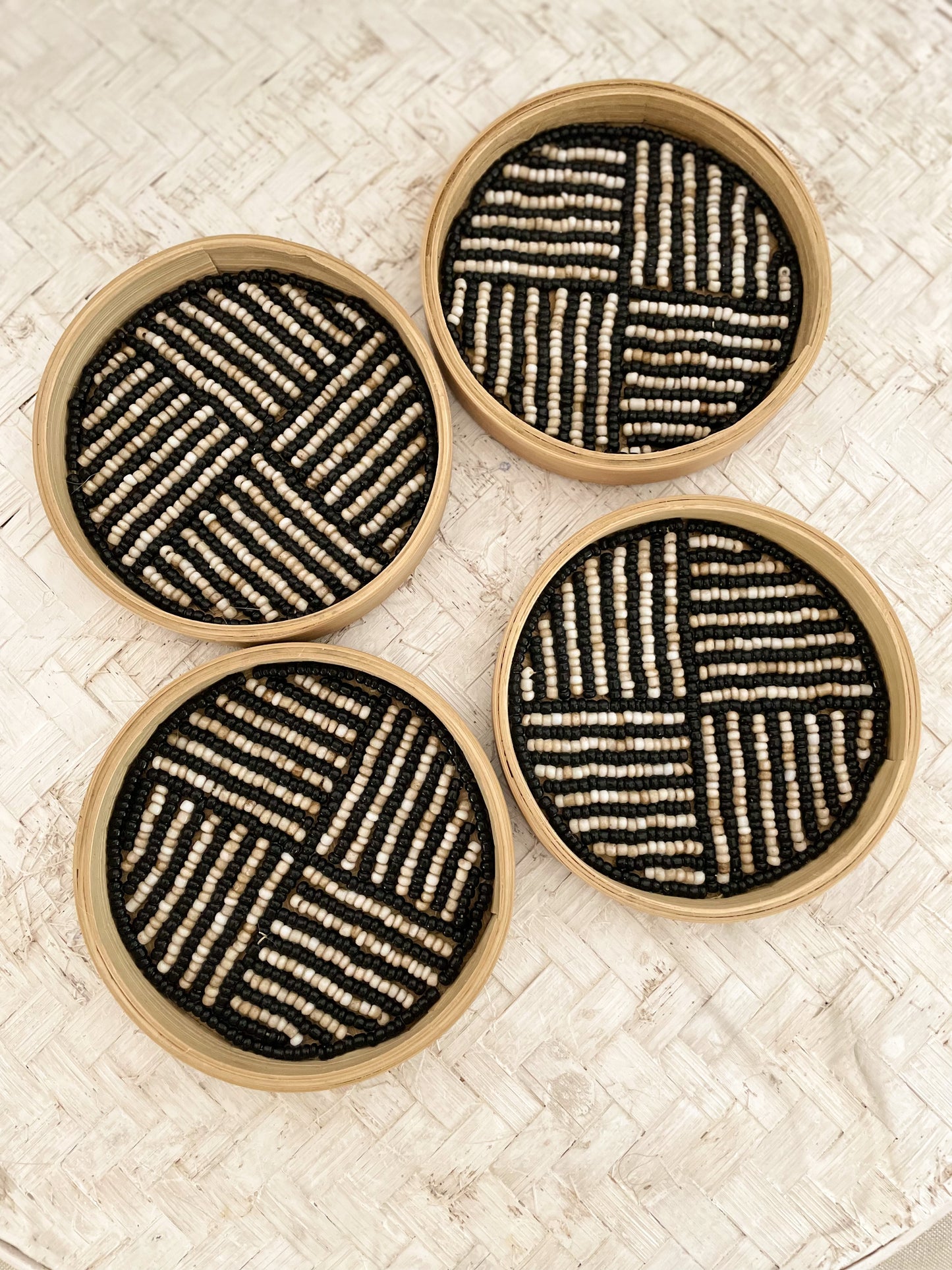 Kralen onderzetters (set van 4 stuks)