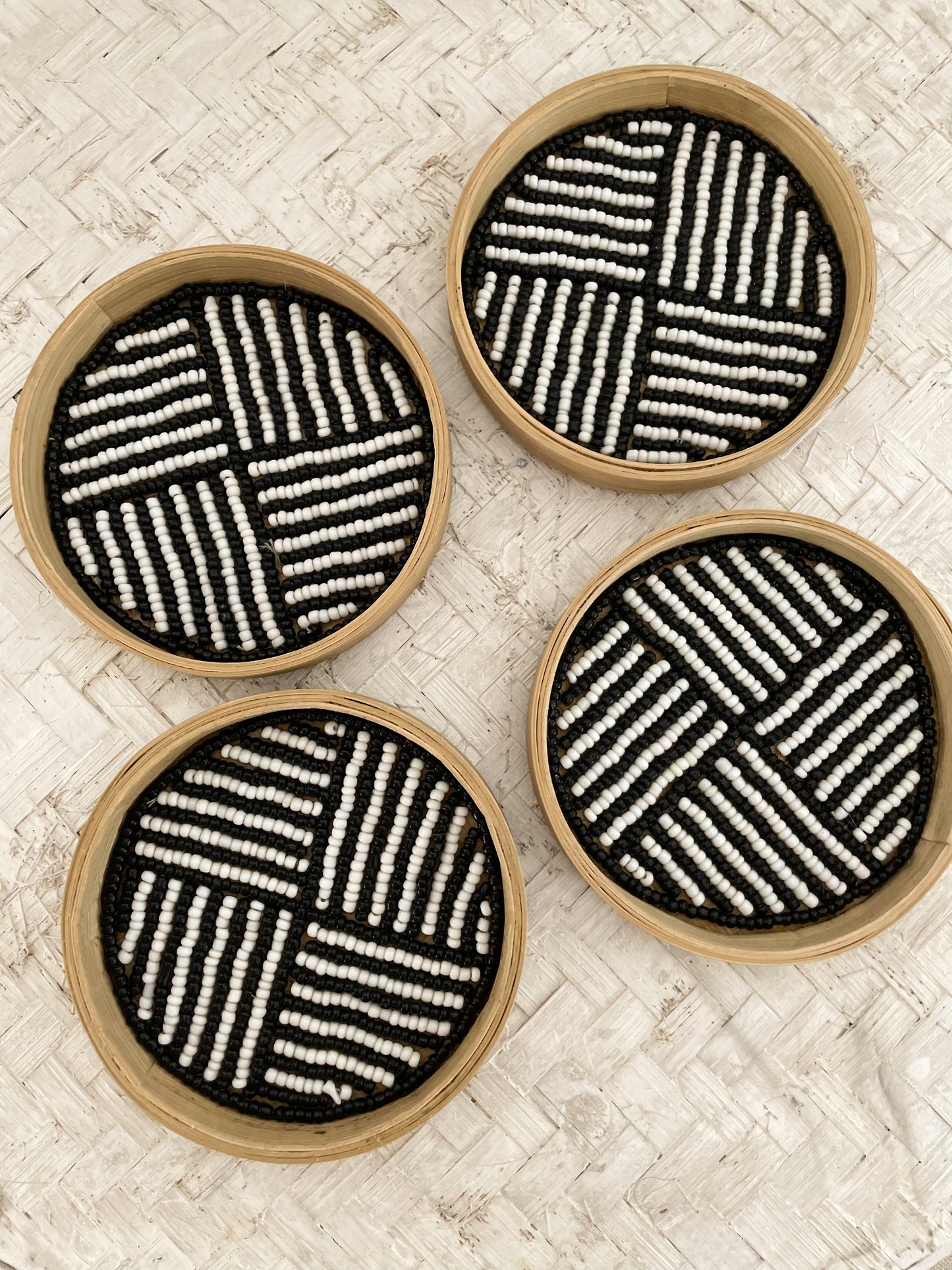 Kralen onderzetters (set van 4 stuks)