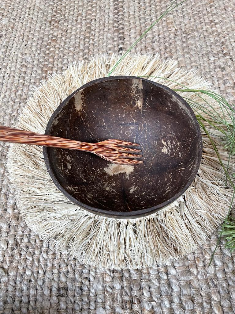 Coconut bowl incl bestek